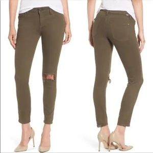 DL1961 Margaux Instasculpt Ripped Ankle Skinny Jean Green sz 24